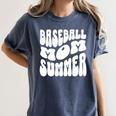 Retro Baseball Mom Summer Groovy Appreciation Premium Women's Comfort Colors T-Shirt Moss