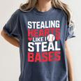 Stealing Hearts Like I Steal Bases Cute Baseball Kids Women's Comfort Colors T-Shirt Moss Stealing Hearts Like I Steal Bases Cute Baseball Kids Women's Comfort Colors T-Shirt Moss