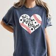 That's My Son Out There Baseball Mom Heart Mom Life Women's Comfort Colors T-Shirt Moss