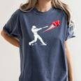Valentines Day Baseball Batter Silhouette Heart Women's Comfort Colors T-Shirt Moss