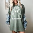 Baseball Mom Smile Face Shirt Varsity Cute Happy Face Women Women's Comfort Colors T-Shirt Berry Baseball Mom Smile Face Shirt Varsity Cute Happy Face Women Women's Comfort Colors T-Shirt Berry