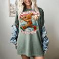 Baseball Player Christmas Gingerbread Smashing Through Snow Women's Comfort Colors T-Shirt Berry