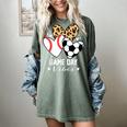 Game Day Vibes Soccer Baseball Mom Heart Women's Comfort Colors T-Shirt Berry