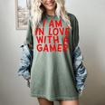 I Am In Love With A Gamer Cute Valentines Day Gamer Couple Raglan Baseball Tee Women's Comfort Colors T-Shirt Berry
