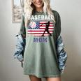 Proud Baseball MOM USA American Flag Family Game Day Women's Comfort Colors T-Shirt Berry