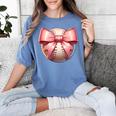 Baseball Mom Coquette Pink Bow Baseball Mom Women's Comfort Colors T-Shirt Chalky Mint
