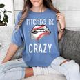 Baseball Mom Pitches Be Crazy Lips Premium Women's Comfort Colors T-Shirt Chalky Mint Baseball Mom Pitches Be Crazy Lips Premium Women's Comfort Colors T-Shirt Chalky Mint