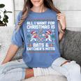 Christmas Baseball Bats Catcher Mitts Holiday Tee Women's Comfort Colors T-Shirt Chalky Mint Christmas Baseball Bats Catcher Mitts Holiday Tee Women's Comfort Colors T-Shirt Chalky Mint