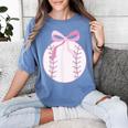 Coquette Baseball Mom Pink Bow Baseball Mama Women's Comfort Colors T-Shirt Chalky Mint Coquette Baseball Mom Pink Bow Baseball Mama Women's Comfort Colors T-Shirt Chalky Mint