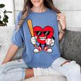 Heart Playing Baseball Valentines Day Women's Comfort Colors T-Shirt Chalky Mint