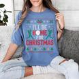 I’Ll Be Home For Christmas Baseball Ugly Sweater Art Women's Comfort Colors T-Shirt Chalky Mint
