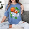 St Patricks Day Shamrock Basketball Baseball Football Soccer Women's Comfort Colors T-Shirt Chalky Mint St Patricks Day Shamrock Basketball Baseball Football Soccer Women's Comfort Colors T-Shirt Chalky Mint
