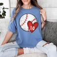 Womens Custom Baseball Mom Number 10 Heart For Mom Mommy Women's Comfort Colors T-Shirt Chalky Mint Womens Custom Baseball Mom Number 10 Heart For Mom Mommy Women's Comfort Colors T-Shirt Chalky Mint
