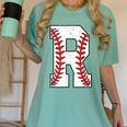Baseball Alphabet Monogram Initial Letter R Women's Comfort Colors T-Shirt Violet