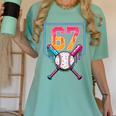 Baseball Ice Cream Drip Number 67 Player 67th Birthday Men Women's Comfort Colors T-Shirt Violet Baseball Ice Cream Drip Number 67 Player 67th Birthday Men Women's Comfort Colors T-Shirt Violet