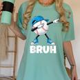 Boys Baseball Graphic Tee Teen Apparel Cute Meme Bruh Women's Comfort Colors T-Shirt Violet