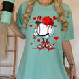 Cute Dripping Baseball Lover Valentines Day Boys Kids Women's Comfort Colors T-Shirt Violet
