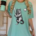 Cute Kitten Playing Baseball Hitter Bat Cool Baseball Cat Women's Comfort Colors T-Shirt Violet Cute Kitten Playing Baseball Hitter Bat Cool Baseball Cat Women's Comfort Colors T-Shirt Violet