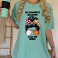 My Favorite Ballers Call Me Mom Basketball Mom Baseball Mom Women's Comfort Colors T-Shirt Violet