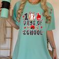 Happy 100 Days Of School Baseball Girls Coquette Bow Teacher Women's Comfort Colors T-Shirt Violet