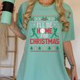 I’Ll Be Home For Christmas Baseball Ugly Sweater Art Women's Comfort Colors T-Shirt Violet