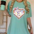 Kids Happy Easter Bunny Playing Baseball Boy Ice Cream Drip Women's Comfort Colors T-Shirt Violet