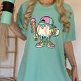 Melted Ice-Cream Baseball Mascot Pastel Pop Women's Comfort Colors T-Shirt Violet Melted Ice-Cream Baseball Mascot Pastel Pop Women's Comfort Colors T-Shirt Violet