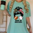 Mom Of Ballers Messy Bun Football Mom Baseball Mom Of Both Premium Tri-Blend Women's Comfort Colors T-Shirt Violet Mom Of Ballers Messy Bun Football Mom Baseball Mom Of Both Premium Tri-Blend Women's Comfort Colors T-Shirt Violet