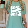 Retro Baseball Mom Summer Groovy Appreciation Premium Women's Comfort Colors T-Shirt Violet