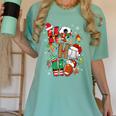 Santa Baseball Football Soccer Pajamas Ho Ho Christmas Xmas Women's Comfort Colors T-Shirt Violet Santa Baseball Football Soccer Pajamas Ho Ho Christmas Xmas Women's Comfort Colors T-Shirt Violet