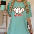 St Louis Leopard Heart Baseball Batter Boys Fan Women's Comfort Colors T-Shirt Violet St Louis Leopard Heart Baseball Batter Boys Fan Women's Comfort Colors T-Shirt Violet