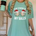 Stop Staring At My Balls Comedy Christmas Baseball Women's Comfort Colors T-Shirt Violet