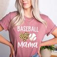 Baseball Mama For Baseball Mom Leopard Game Day Women's Heather T-Shirt Heather Mauve Baseball Mama For Baseball Mom Leopard Game Day Women's Heather T-Shirt Heather Mauve