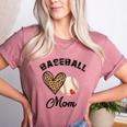 Baseball Mom Leopard Heart Baseball Player Kids Women's Heather T-Shirt Heather Mauve Baseball Mom Leopard Heart Baseball Player Kids Women's Heather T-Shirt Heather Mauve