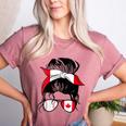 Canadian Baseball Mom Canada Flag Baseball Girl Women's Heather T-Shirt Heather Mauve Canadian Baseball Mom Canada Flag Baseball Girl Women's Heather T-Shirt Heather Mauve