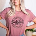 Crazy Proud Always Loud Baseball Mom Saying Graphic Women's Heather T-Shirt Heather Mauve