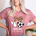 Game Day Vibes Soccer Baseball Mom Heart Women's Heather T-Shirt Heather Mauve Game Day Vibes Soccer Baseball Mom Heart Women's Heather T-Shirt Heather Mauve