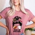 Mom Of Ballers Messy Bun Football Mom Baseball Mom Of Both Premium Tri-Blend Women's Heather T-Shirt Heather Mauve Mom Of Ballers Messy Bun Football Mom Baseball Mom Of Both Premium Tri-Blend Women's Heather T-Shirt Heather Mauve