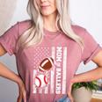 Mom Of Ballers USA Flag Football Baseball Mom Women's Heather T-Shirt Heather Mauve Mom Of Ballers USA Flag Football Baseball Mom Women's Heather T-Shirt Heather Mauve