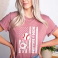 Mom Of Ballers USA Flag Soccer Baseball Mom Women's Heather T-Shirt Heather Mauve