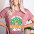 One Lucky Baseball Mom St Patricks Day Rainbow Mother Mama Women's Heather T-Shirt Heather Mauve One Lucky Baseball Mom St Patricks Day Rainbow Mother Mama Women's Heather T-Shirt Heather Mauve