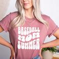 Retro Baseball Mom Summer Groovy Appreciation Women's Heather T-Shirt Heather Mauve Retro Baseball Mom Summer Groovy Appreciation Women's Heather T-Shirt Heather Mauve