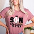 My Son Is My Favorite Baseball Player Baseball Mom Women's Heather T-Shirt Heather Mauve