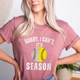 Sorry I Cant It's Season Vintage Softball Baseball Mom Women's Heather T-Shirt Heather Mauve Sorry I Cant It's Season Vintage Softball Baseball Mom Women's Heather T-Shirt Heather Mauve