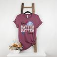 Hey Batter Batter Swing Graphic For Baseball Moms Women's Heather T-Shirt Heather Maroon Hey Batter Batter Swing Graphic For Baseball Moms Women's Heather T-Shirt Heather Maroon