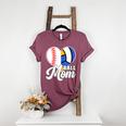 Proud Ball Mom Volleyball Baseball Mom Heart Women's Heather T-Shirt Heather Maroon