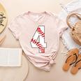 4 Laces 4th Birthday Boy Four Years Baseball Mom T-Shirt Women's Heather T-Shirt Heather Peach