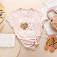 Baseball Mama For Baseball Mom Leopard Game Day Women's Heather T-Shirt Heather Peach Baseball Mama For Baseball Mom Leopard Game Day Women's Heather T-Shirt Heather Peach