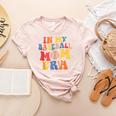 In My Baseball Mom Era Cute Mommy Groovy Women's Heather T-Shirt Heather Peach In My Baseball Mom Era Cute Mommy Groovy Women's Heather T-Shirt Heather Peach
