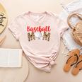 Baseball Mom Leopard Print Cute Mother's Day Sport Lover Women's Heather T-Shirt Heather Peach Baseball Mom Leopard Print Cute Mother's Day Sport Lover Women's Heather T-Shirt Heather Peach